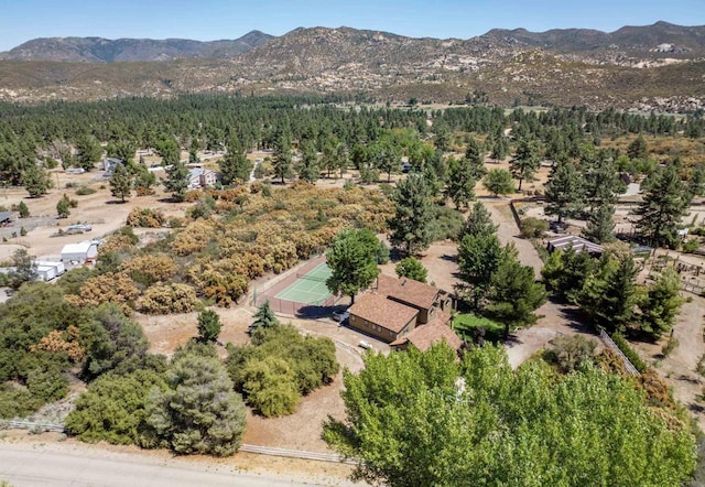 aerial view featuring a mountain view