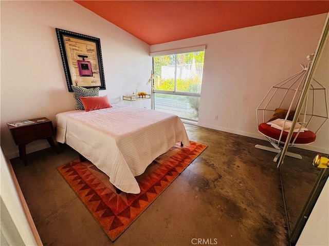 bedroom with vaulted ceiling