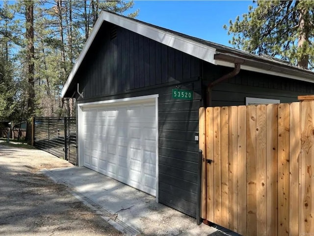 garage with wooden walls