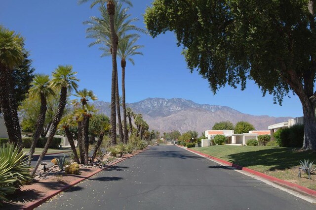 view of street with a mountain view