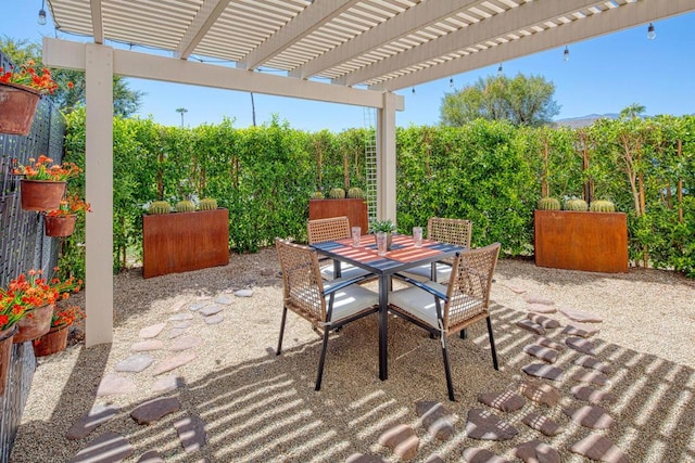 view of patio / terrace featuring a pergola