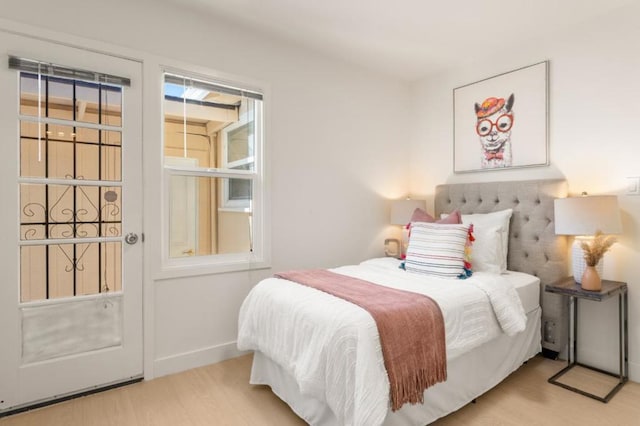 bedroom featuring light hardwood / wood-style flooring