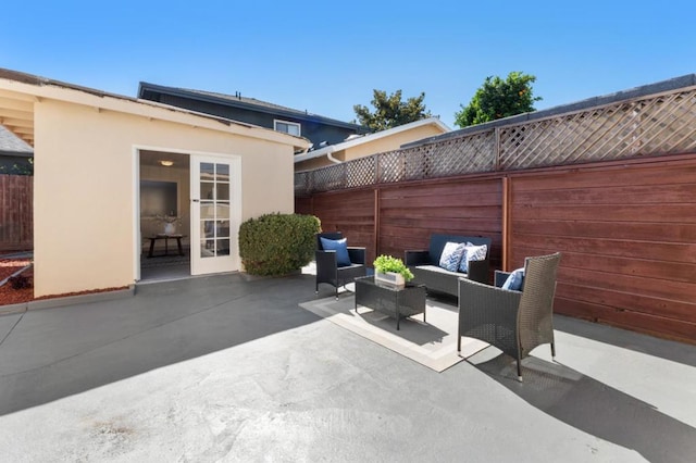 view of patio / terrace featuring an outdoor hangout area