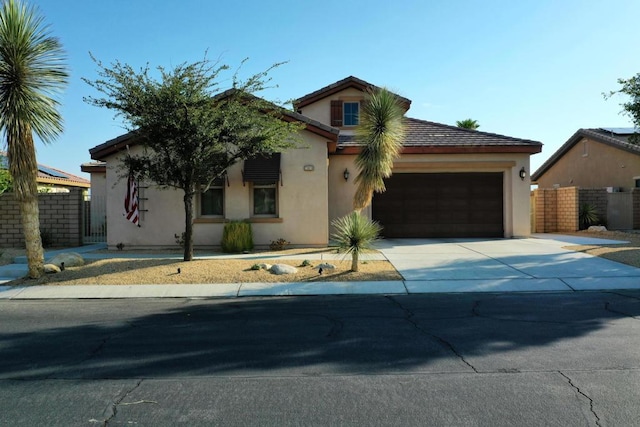 view of front facade with a garage