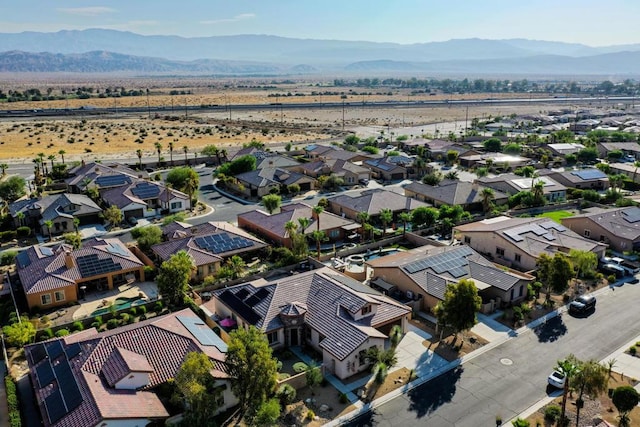 bird's eye view with a mountain view