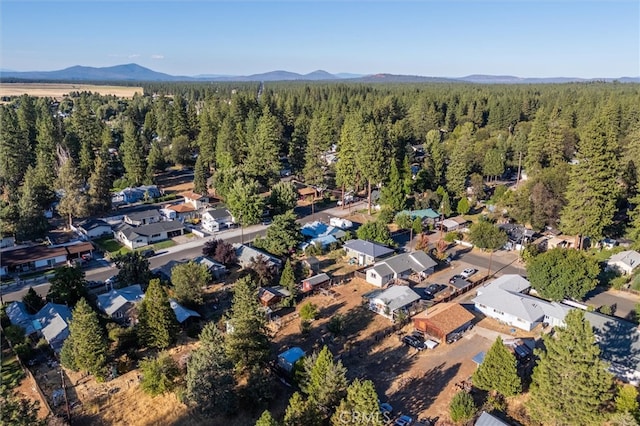 aerial view with a mountain view