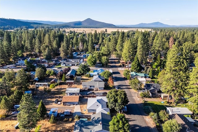 aerial view with a mountain view