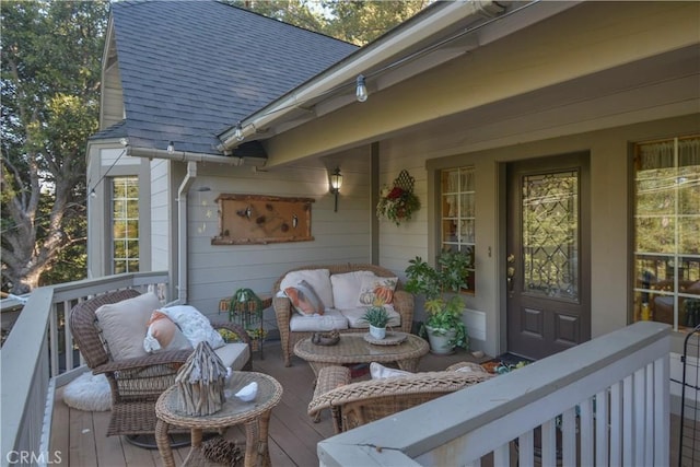 exterior space with outdoor lounge area