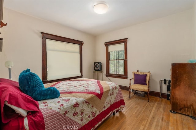 bedroom featuring light hardwood / wood-style floors