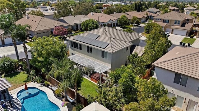 bird's eye view with a residential view