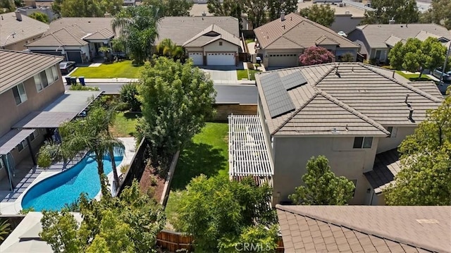 aerial view with a residential view