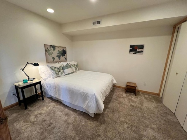 bedroom with carpet