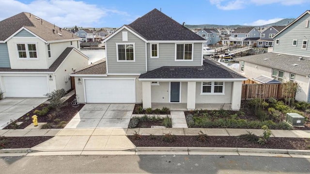 view of front property with a garage