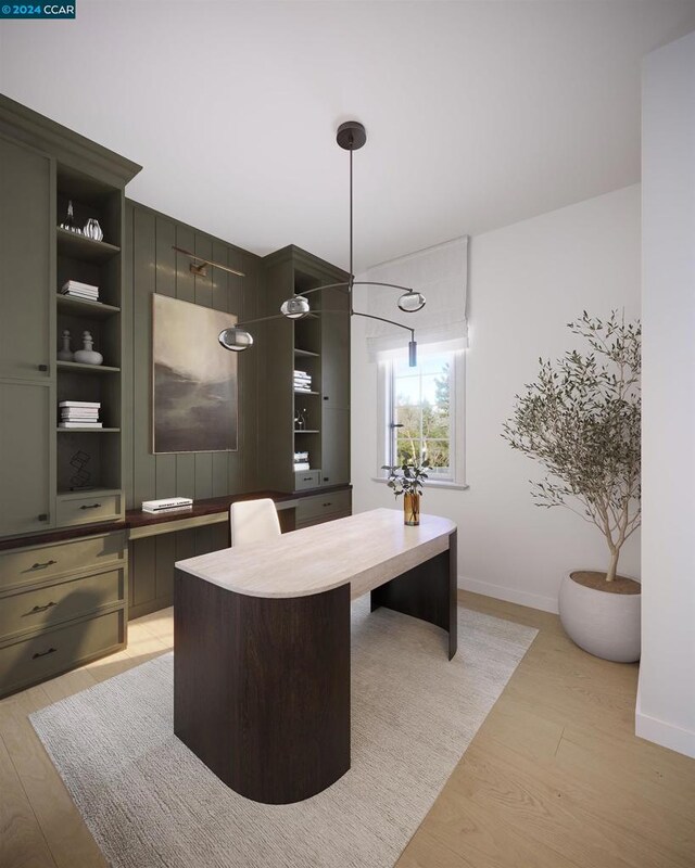 office area featuring wood-type flooring