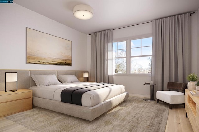 bedroom featuring hardwood / wood-style floors