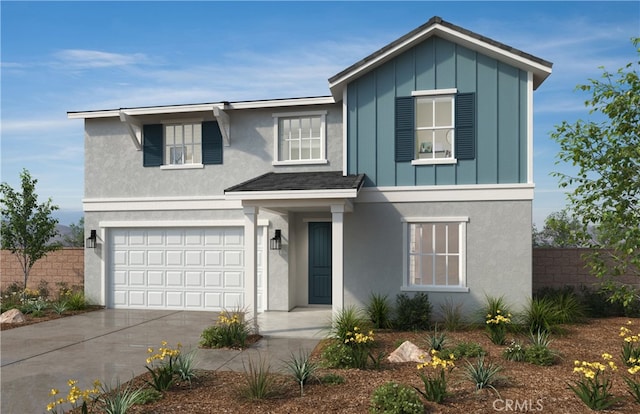 view of front of property featuring a garage