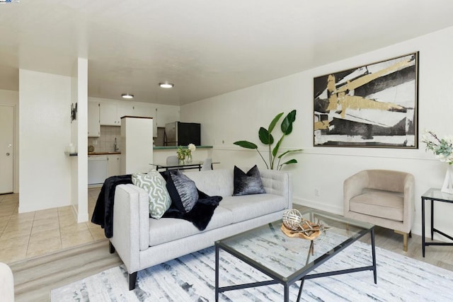 living room featuring light hardwood / wood-style flooring