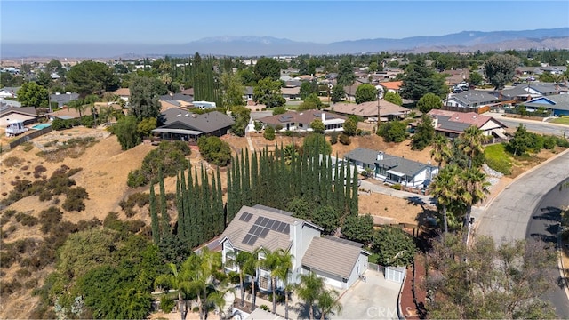 aerial view with a mountain view