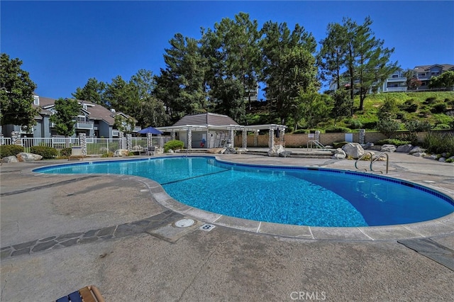 view of pool featuring a patio area