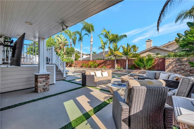 view of patio / terrace with an outdoor living space