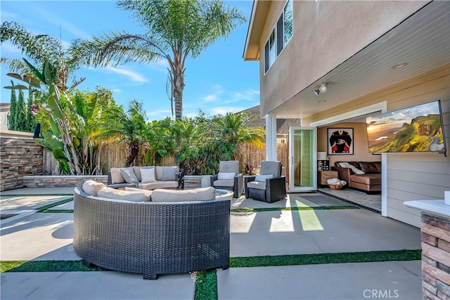 view of patio / terrace with an outdoor living space