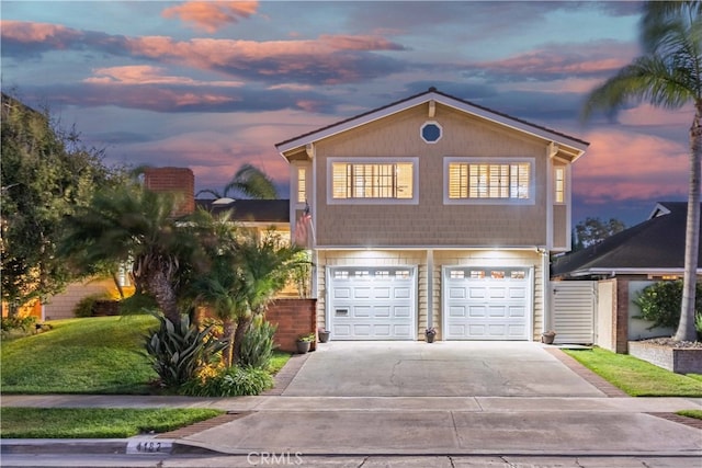 view of front of home with a garage