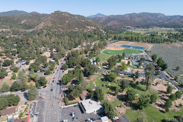 aerial view with a mountain view