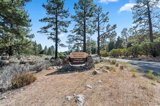 view of community sign