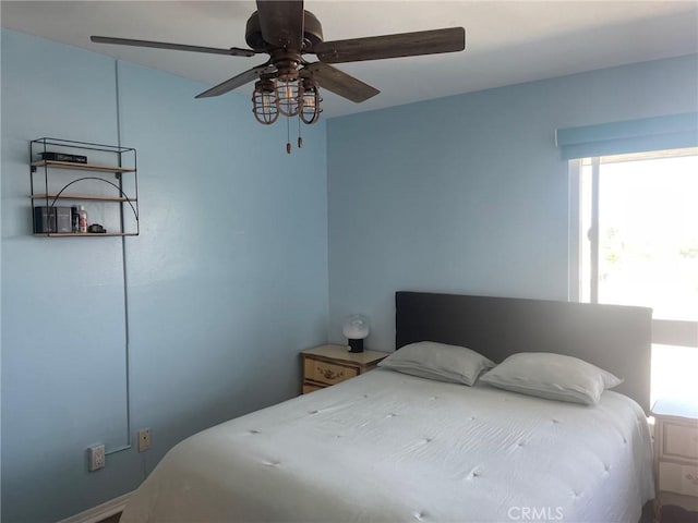 bedroom with ceiling fan