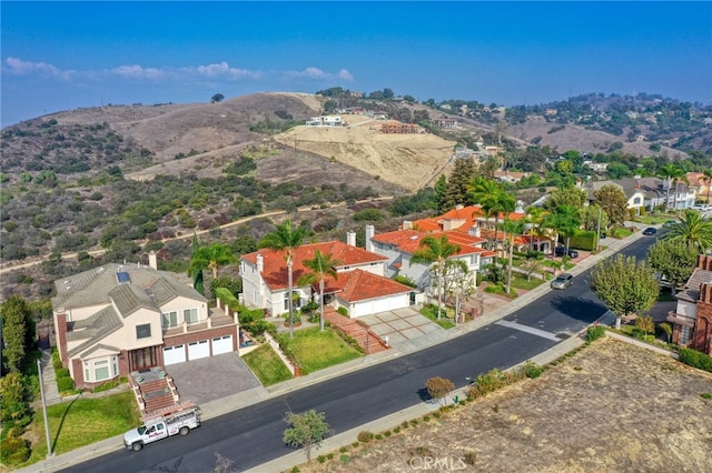 bird's eye view featuring a mountain view