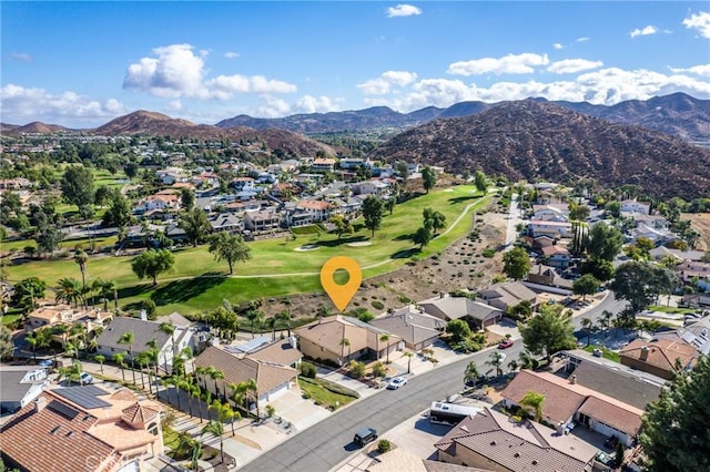 aerial view with a mountain view