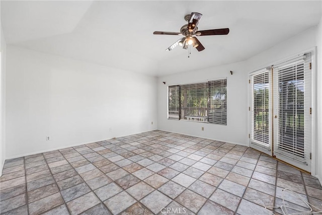 spare room featuring ceiling fan