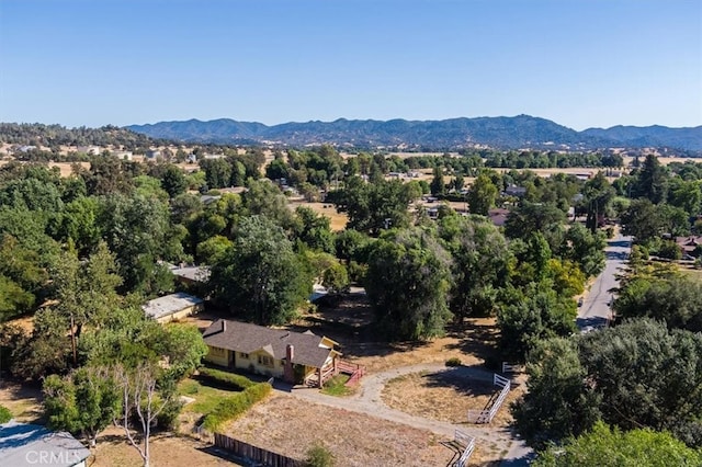 bird's eye view with a mountain view