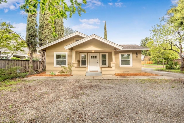 view of bungalow-style home