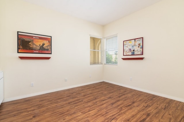 empty room featuring wood-type flooring