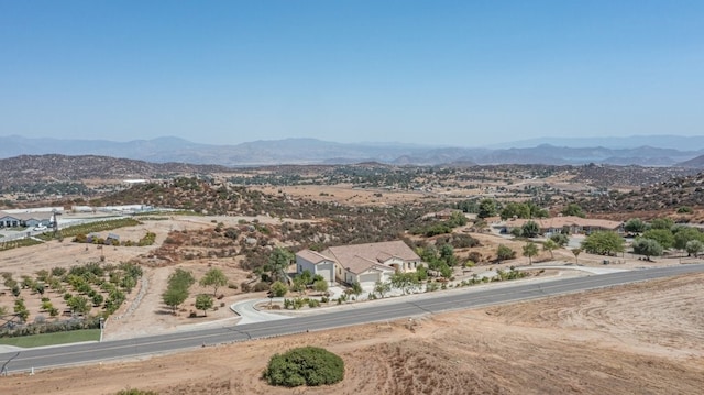 aerial view with a mountain view