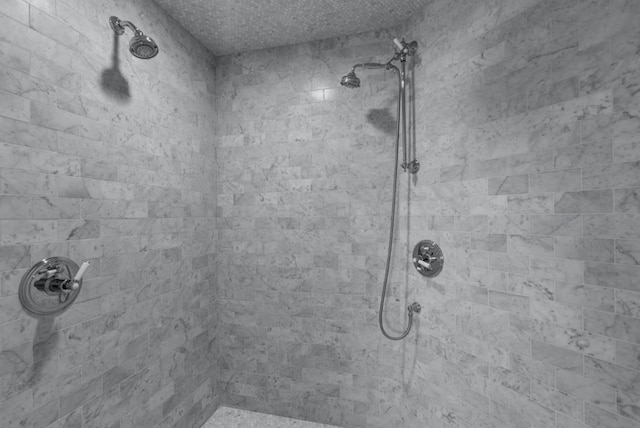 bathroom featuring a tile shower