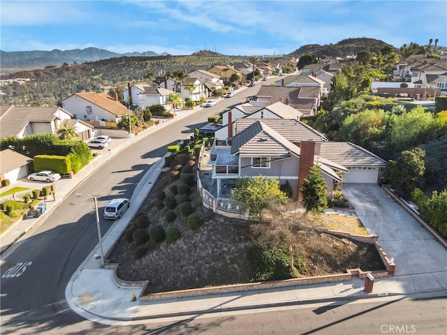 aerial view featuring a mountain view