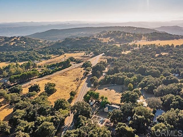 aerial view with a mountain view