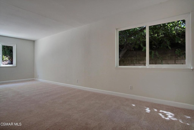 view of carpeted spare room