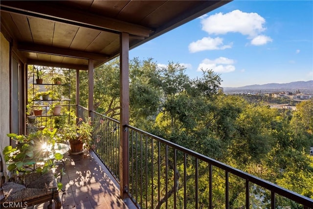 balcony with a mountain view