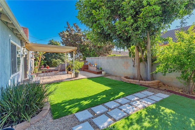 view of yard featuring a patio