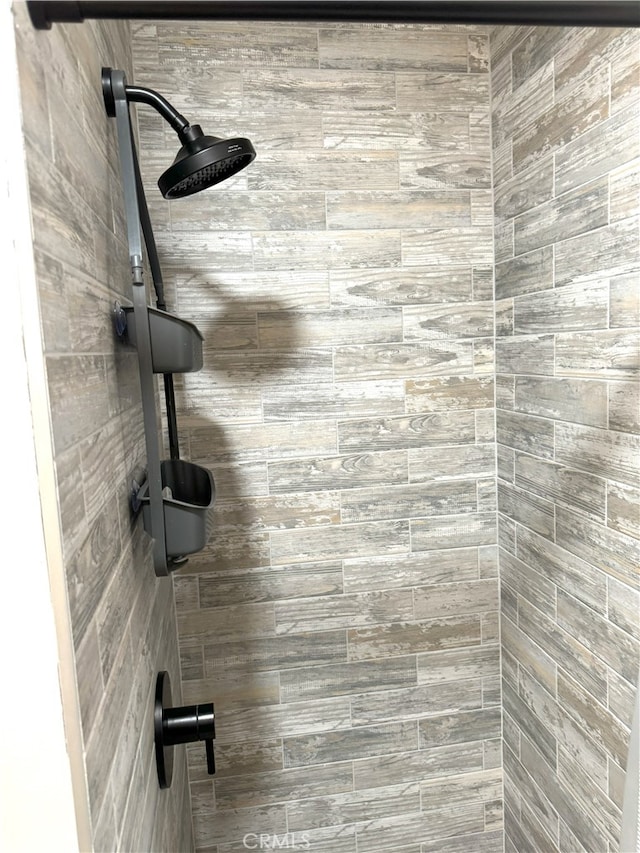 interior details with tiled shower