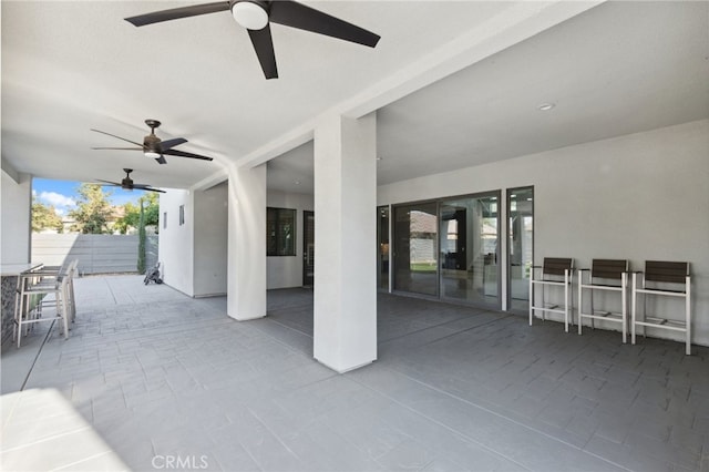 view of patio / terrace with ceiling fan