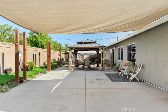 view of patio / terrace featuring a gazebo