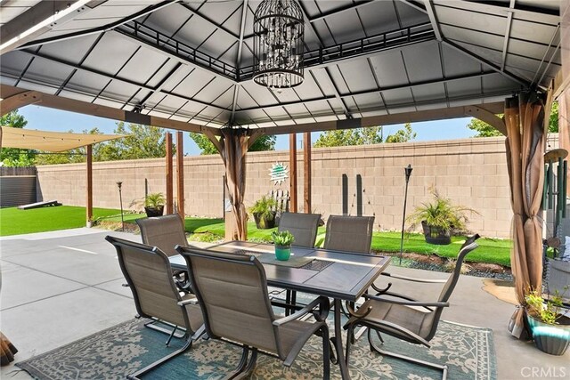 view of patio / terrace featuring a gazebo