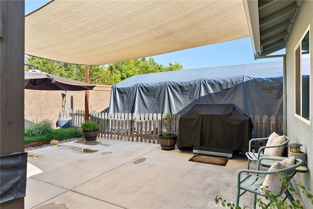 view of patio with grilling area