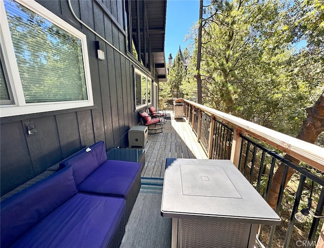 deck featuring an outdoor living space