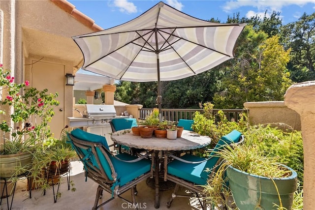 view of patio featuring area for grilling