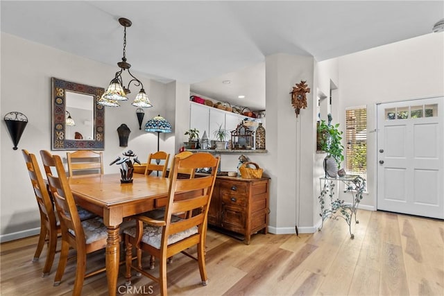 dining room with light wood-type flooring